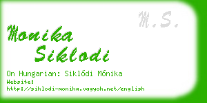 monika siklodi business card